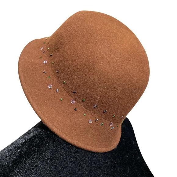 Brown Wool Hat Alessandra Bacci Firenze Made in Italy 100% wool - Picture 4 of 9